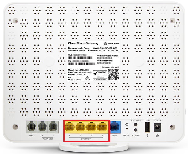 NetComm NF18MESH LAN Ports