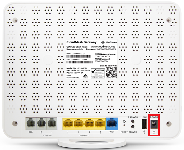 NetComm NF18MESH Power Port