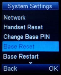 Cordless W60P Base Reset